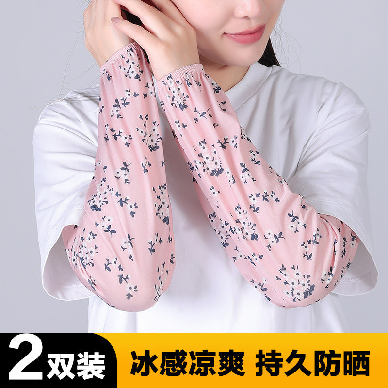 Women's Plus Size Ice Silk UV Protection Arm Sleeves for Summer