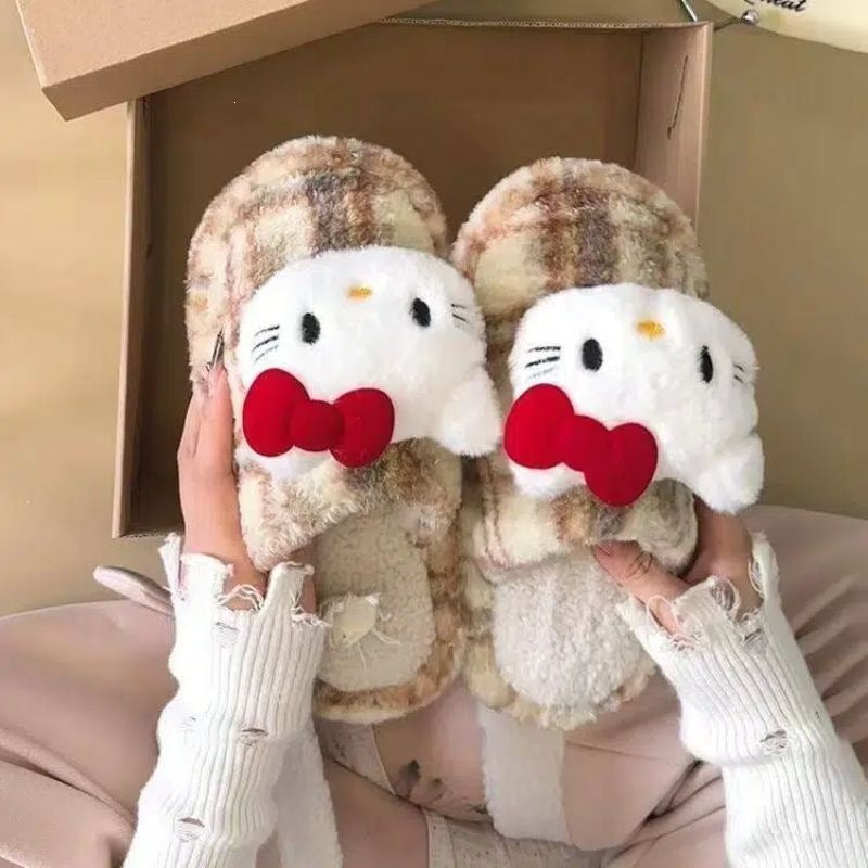 Women's Fleece-Lined Outdoor Slippers with Non-Slip Sole