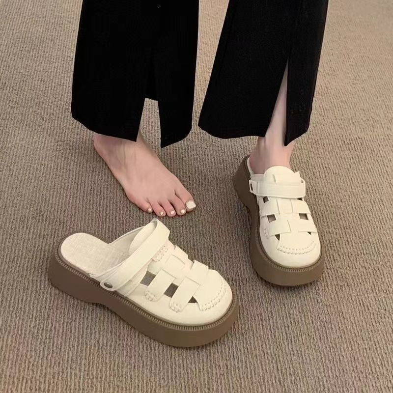Women's Closed Toe Roman Sandals with Thick Sole