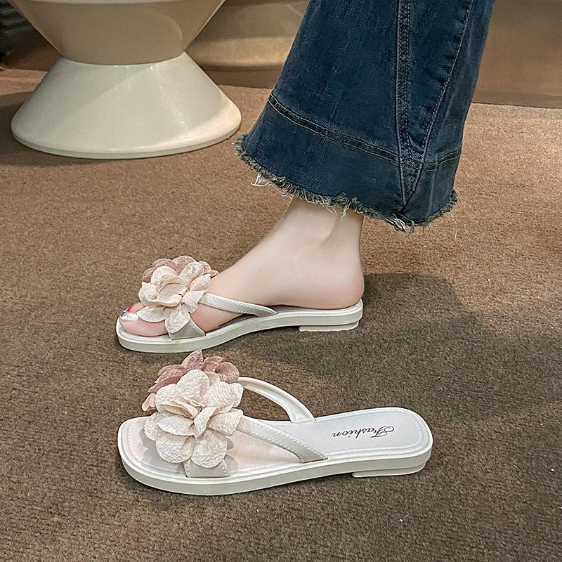 Women's Floral Flat Sandals with Breathable Non-Slip Sole