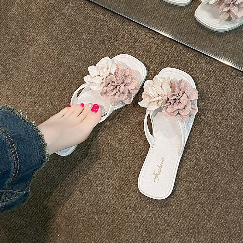 Women's Floral Flat Sandals with Breathable Non-Slip Sole