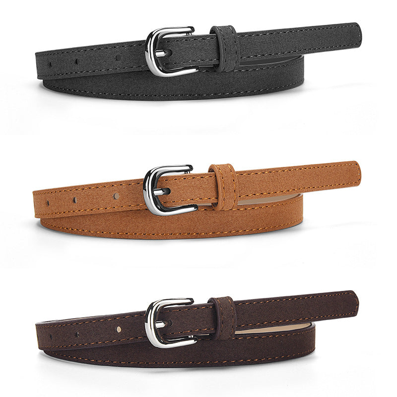 Women's Slim Suede Decorative Belt for Jeans & Dresses
