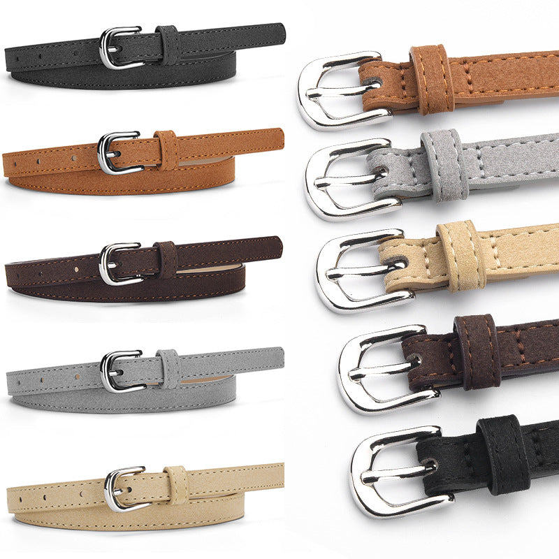 Women's Slim Suede Decorative Belt for Jeans & Dresses