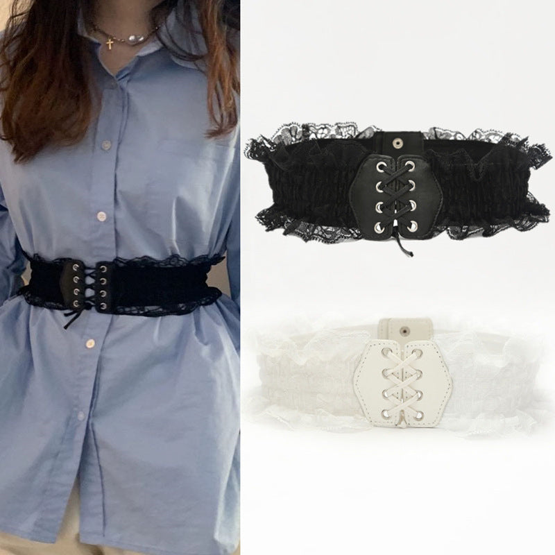 Women's Elastic Lace Waist Belt for Dresses