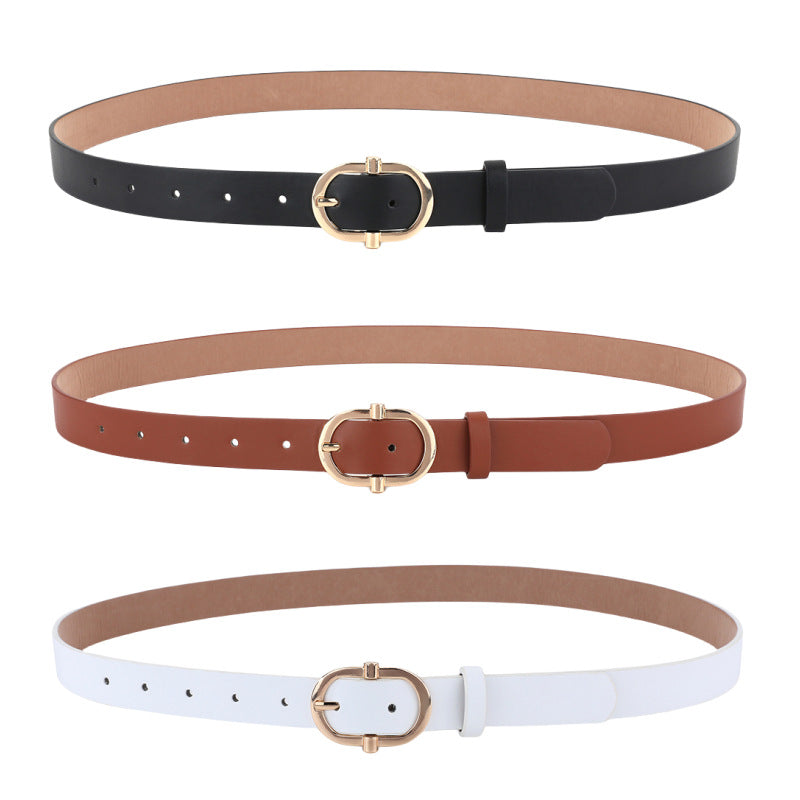 Women's Korean Style Pin Buckle PU Leather Belt for Jeans