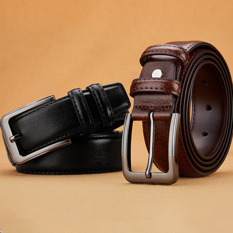 Men's Fashion Leather Belt, Business & Casual Pin Buckle Belt