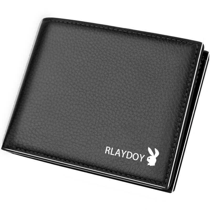Men's Ultra-Thin PU Leather Short Wallet with Zipper Pocket
