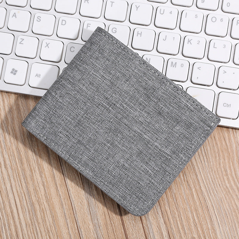 Men's Ultra-Thin Canvas Wallet with Multi-Card Slots
