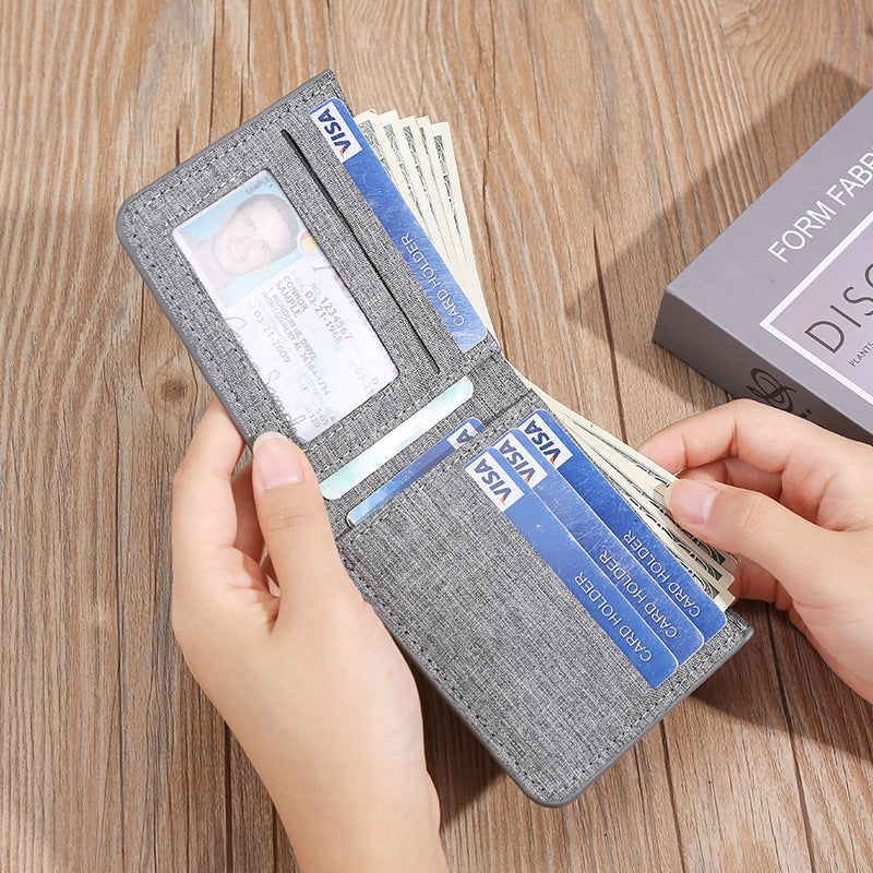 Men's Ultra-Thin Canvas Wallet with Multi-Card Slots
