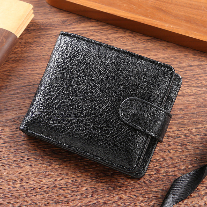 Men's Large Capacity PU Leather Short Wallet with Multi-Card