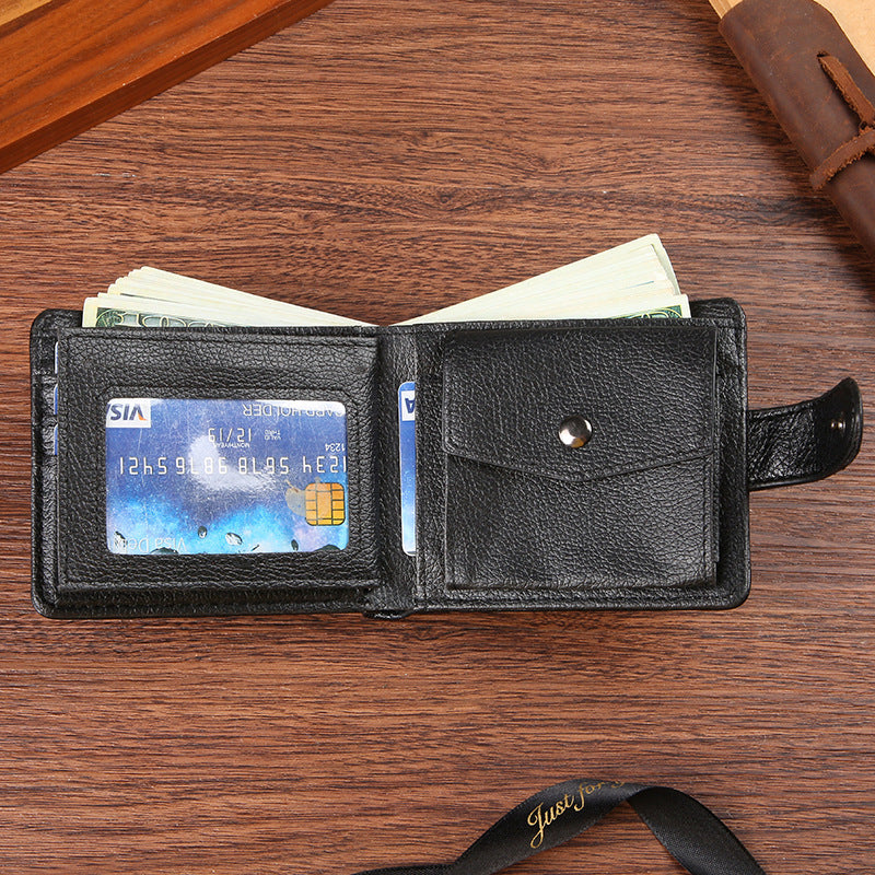 Men's Large Capacity PU Leather Short Wallet with Multi-Card