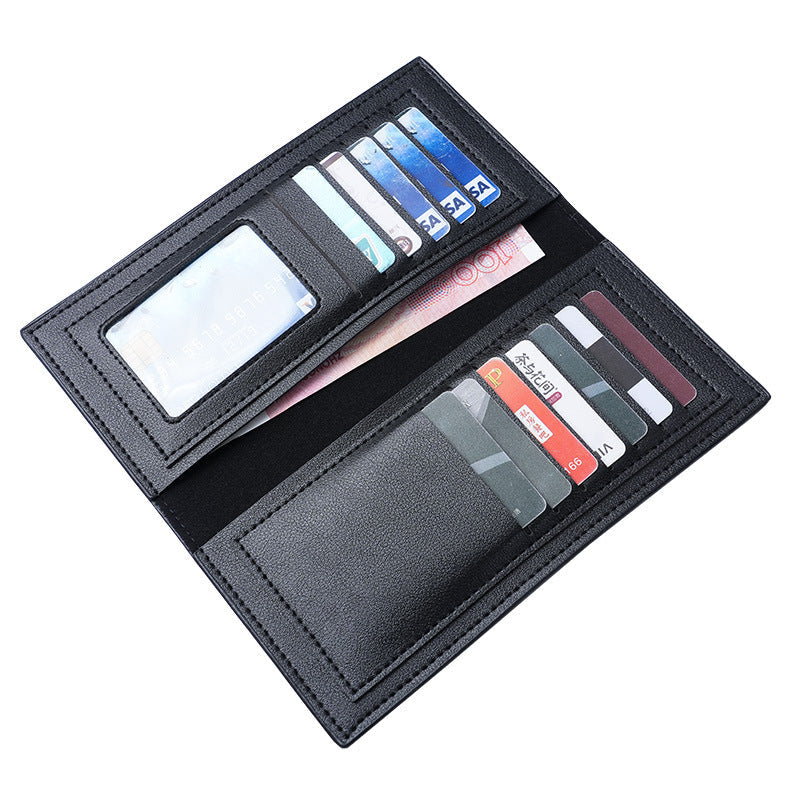 Men's Long Slim Wallet, Korean Style Bifold Wallet