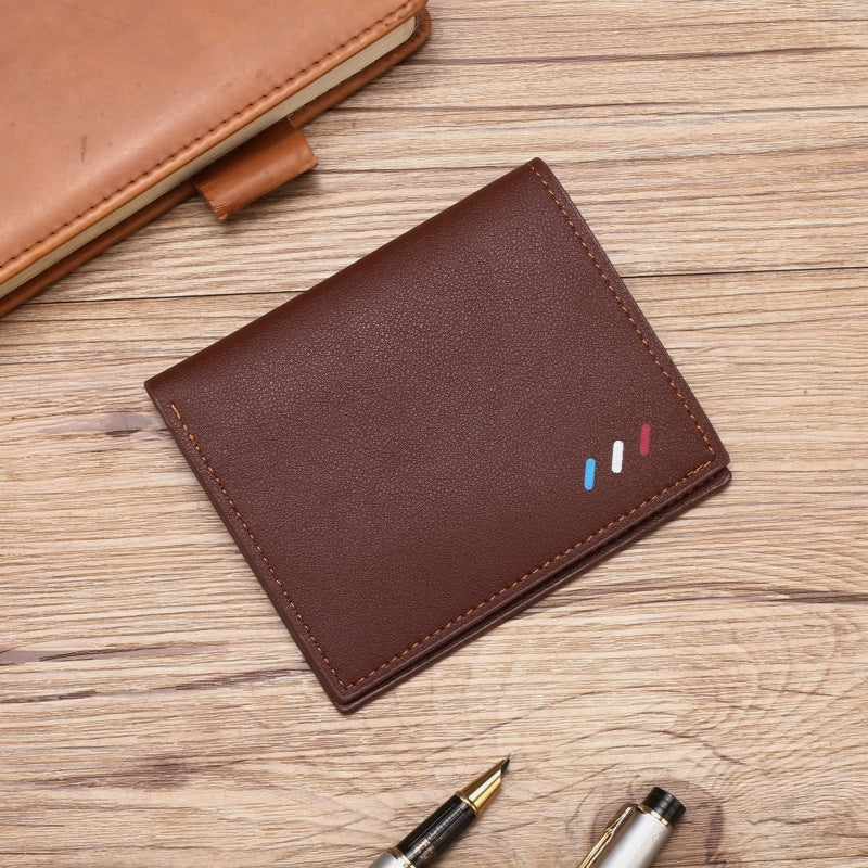 Men's Korean Style Short Bifold Wallet with Multi-Card Storage