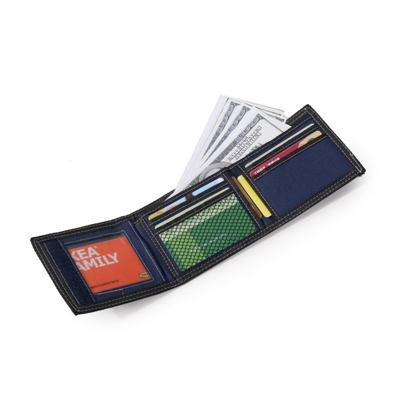 Men's Retro Canvas Short Wallet with Coin Pocket