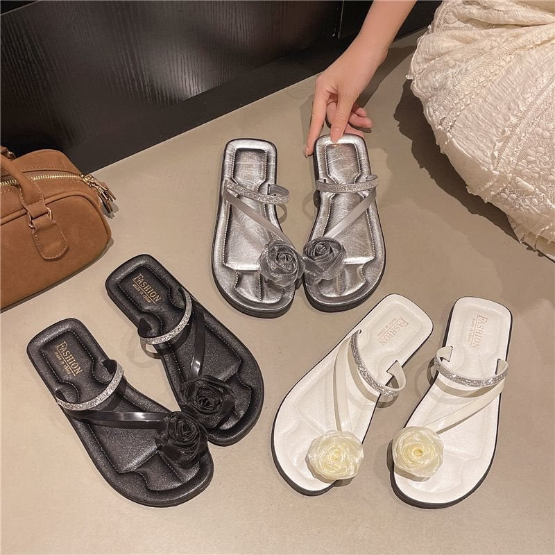 Women's Floral Flat Sandals with Soft Non-Slip Sole