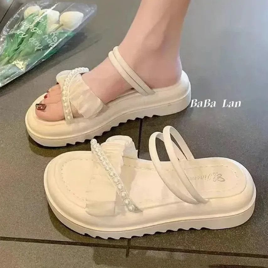 Women's Platform Beach Sandals with Thick Cushioned Sole