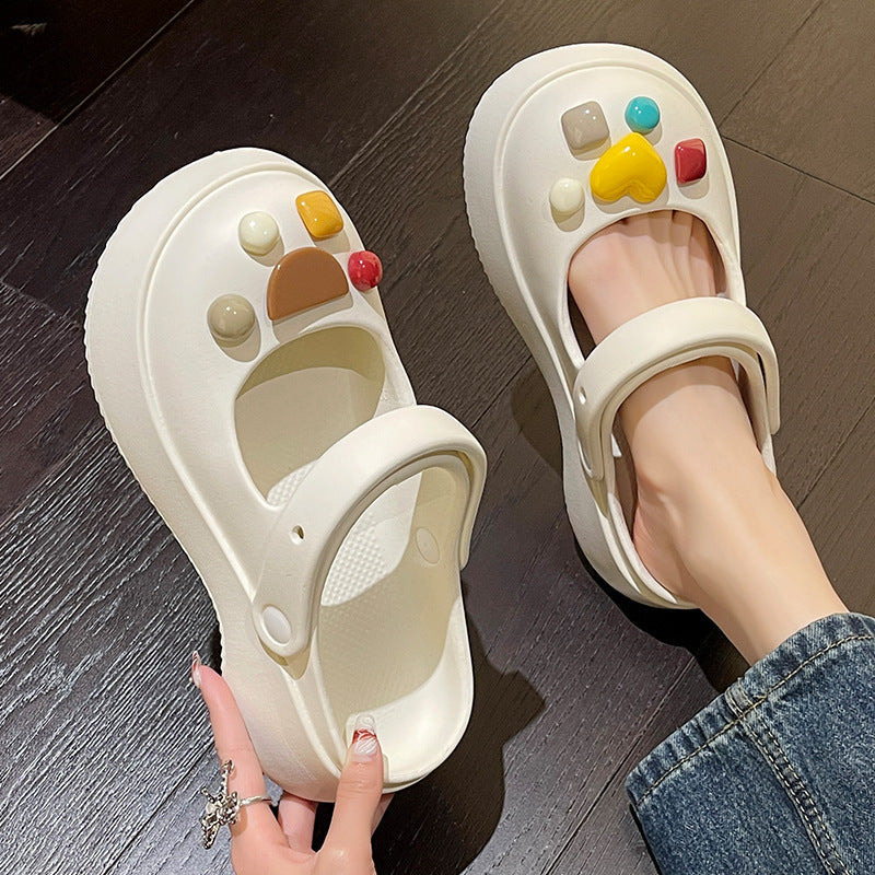 Women's EVA Mary Jane Clog Sandals with Thick Platform Sole