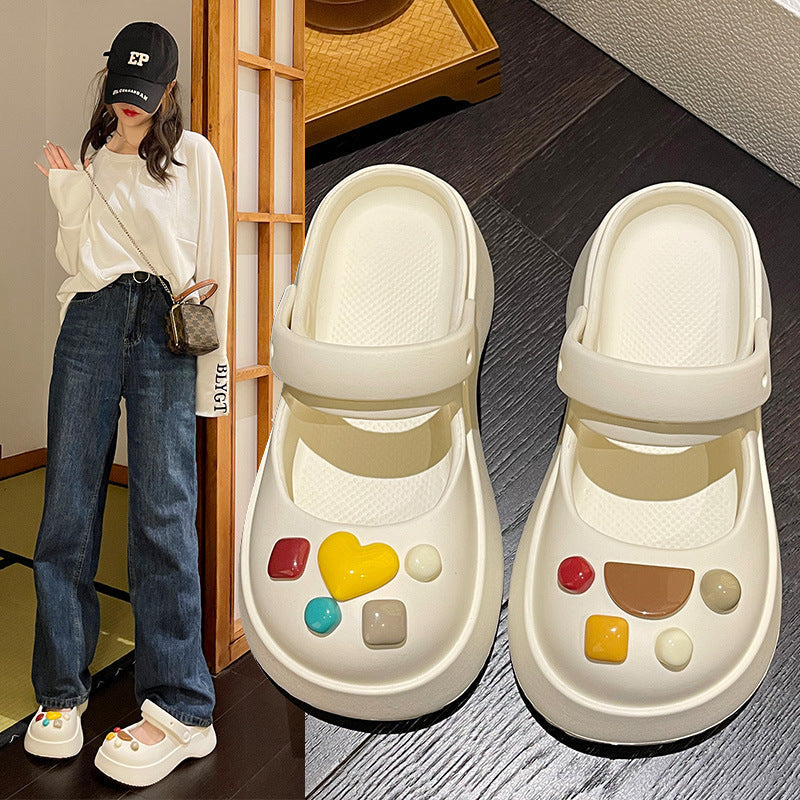 Women's EVA Mary Jane Clog Sandals with Thick Platform Sole