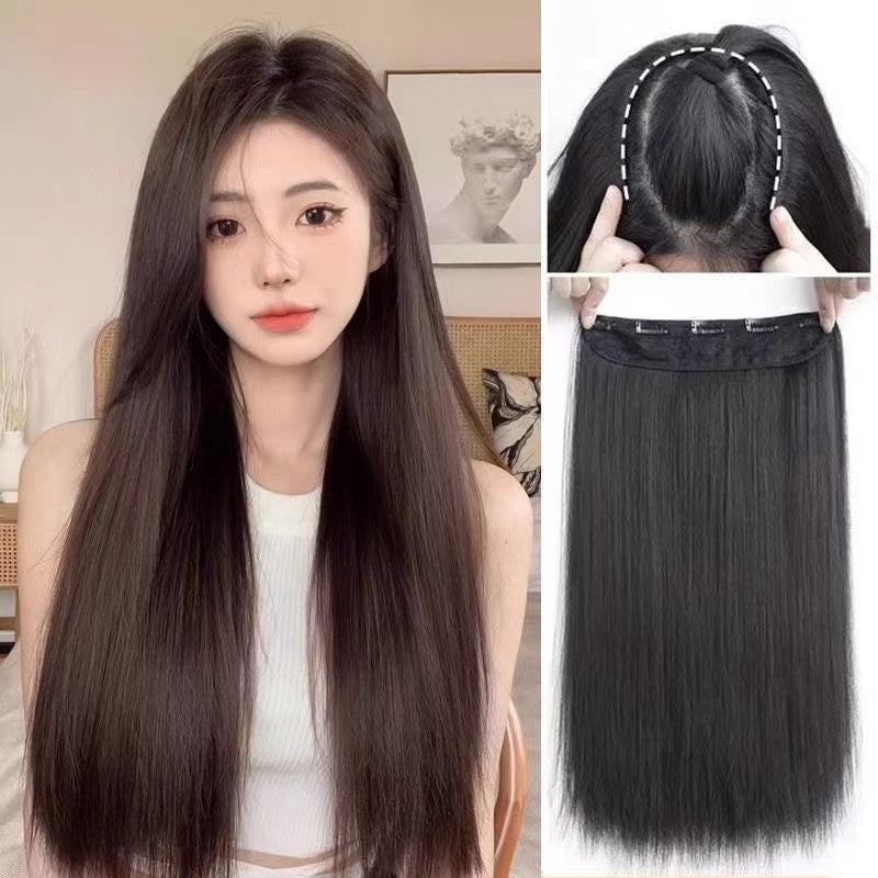 Women's Invisible Long Straight Hair Extension Clip-In Set
