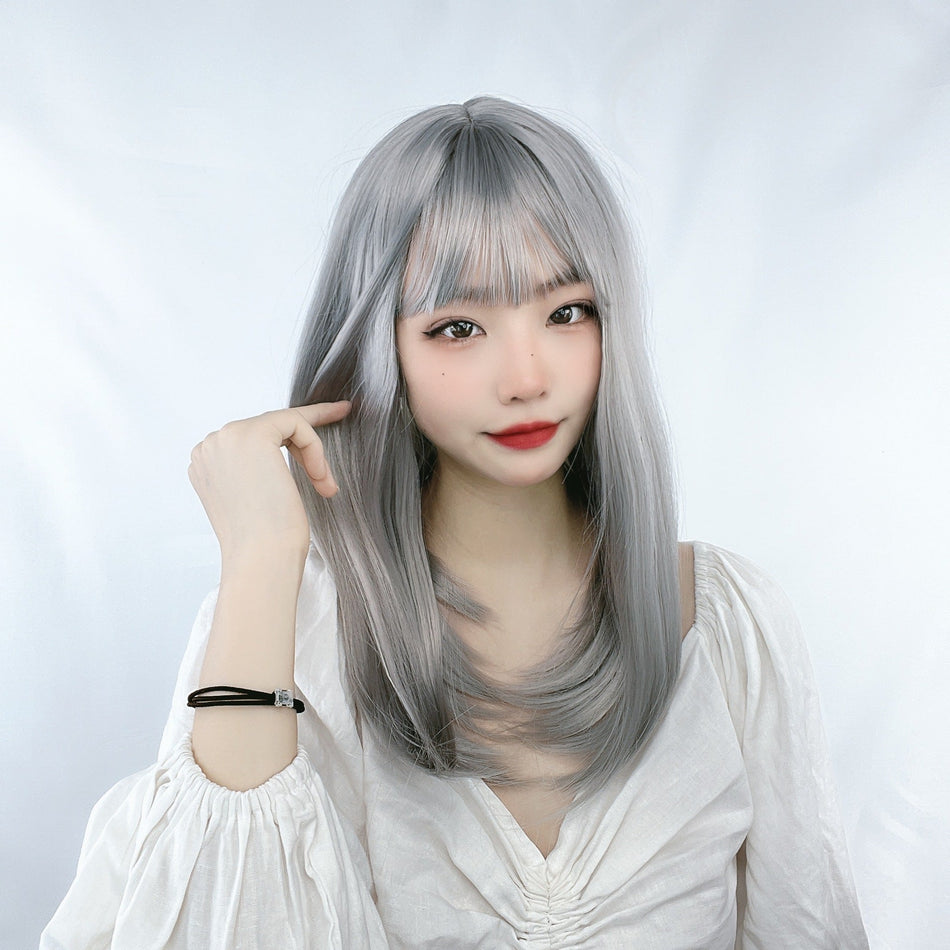 Women's Long Straight Clavicle Wig with Natural Full Coverage