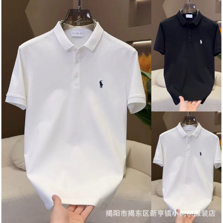 Men's Embroidered Polo Shirt Short Sleeve