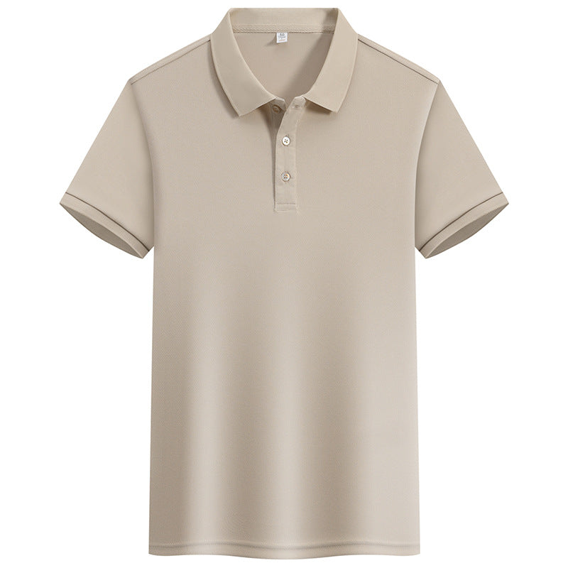 Men's Solid Color Polo Shirt Short Sleeve Business Casual Top