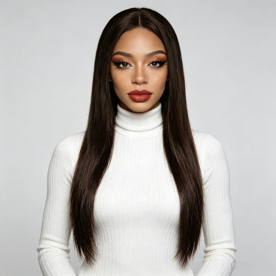 Women's Long Straight Synthetic Wig with Natural Full Coverage