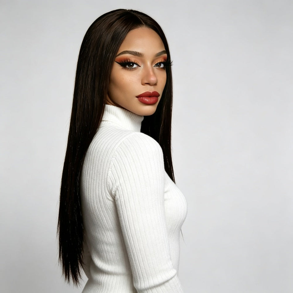 Women's Long Straight Synthetic Wig with Natural Full Coverage