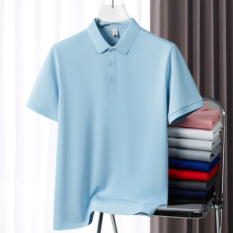 Men's Pique Polo Shirt Long-Staple Cotton Short Sleeve Top