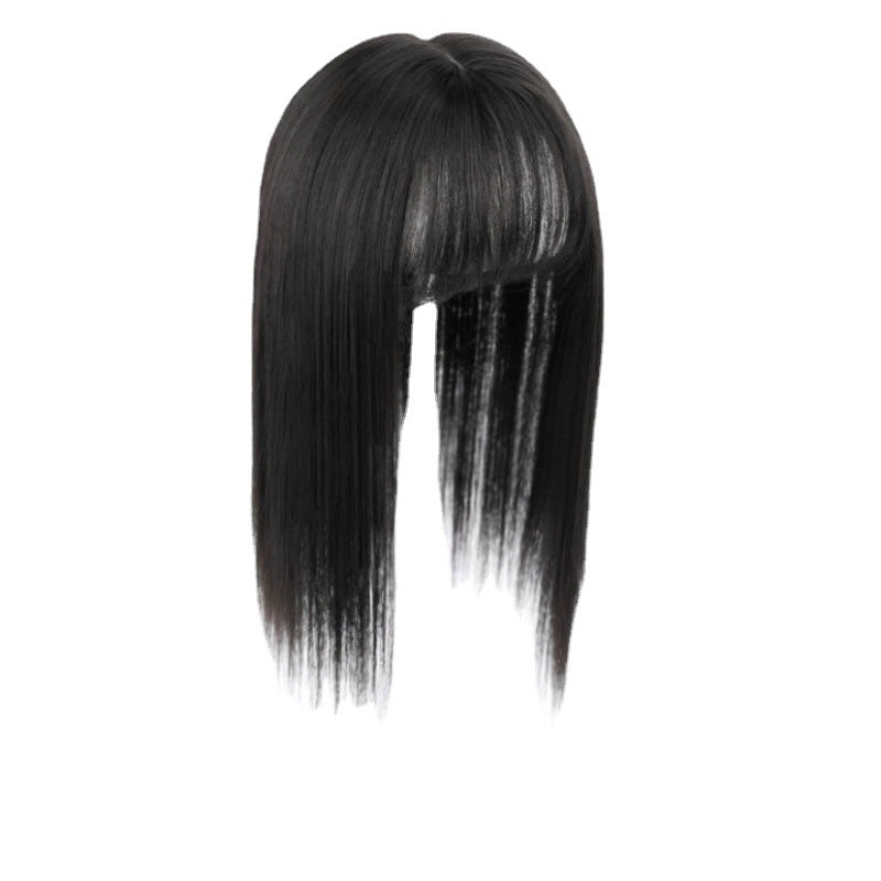 Women's Invisible Top Hair Topper with Natural Bangs