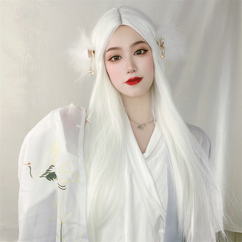 Unisex Long Straight Cosplay Wig for Anime and Costume