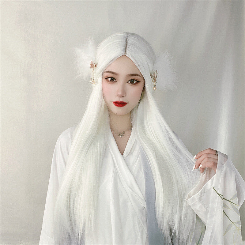 Unisex Long Straight Cosplay Wig for Anime and Costume