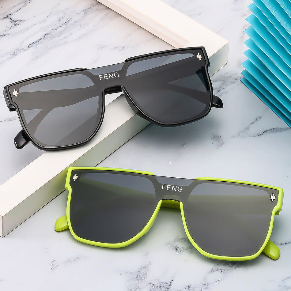 Unisex Oversized Square Shield Sunglasses with UV Protection