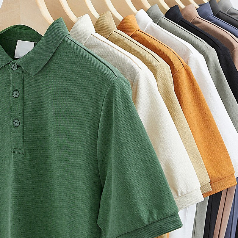 Men's Ice Silk Slim Fit Polo Shirt Short Sleeve Casual Top