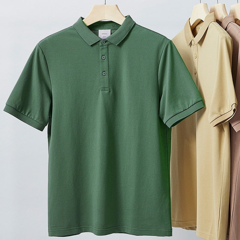 Men's Ice Silk Slim Fit Polo Shirt Short Sleeve Casual Top