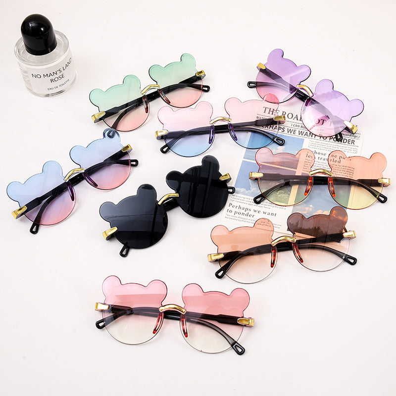 Kids' Bear Cartoon Frameless Sunglasses with UV Protection