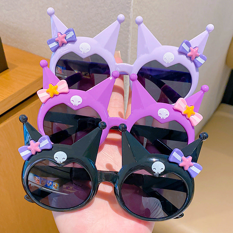 Kids' Light Purple Cartoon Sunglasses with UV Protection