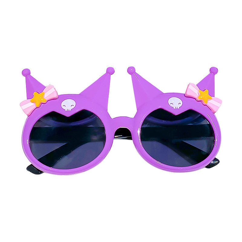 Kids' Light Purple Cartoon Sunglasses with UV Protection