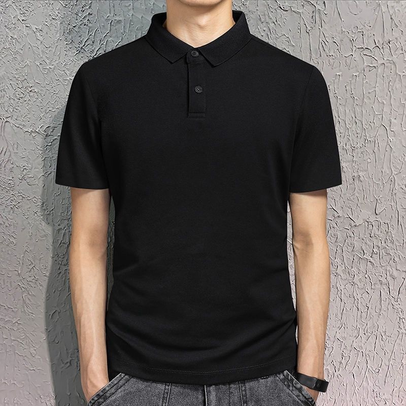 Men's Plus Size Polo Shirt Solid Color Short Sleeve Lapel Top