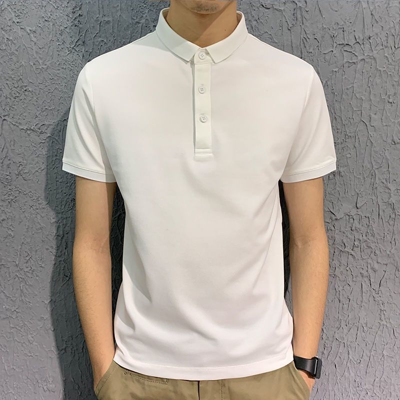 Men's Plus Size Polo Shirt Solid Color Short Sleeve Lapel Top