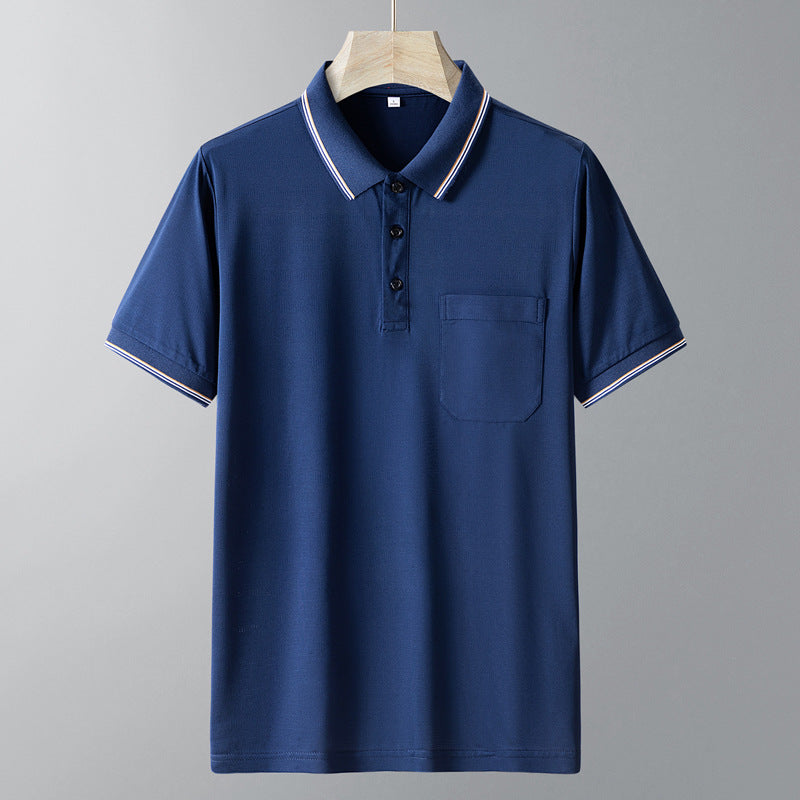 Men's Ice Silk Polo Shirt Quick Dry Short Sleeve Mesh Top
