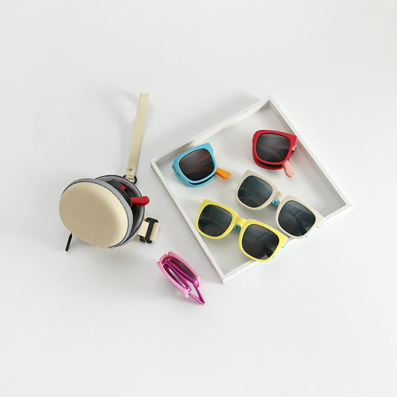 Foldable Kids' UV Protection Sunglasses with Color Frame