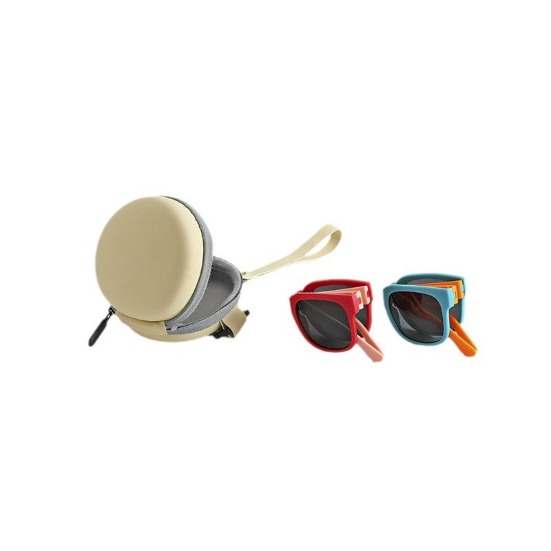 Foldable Kids' UV Protection Sunglasses with Color Frame