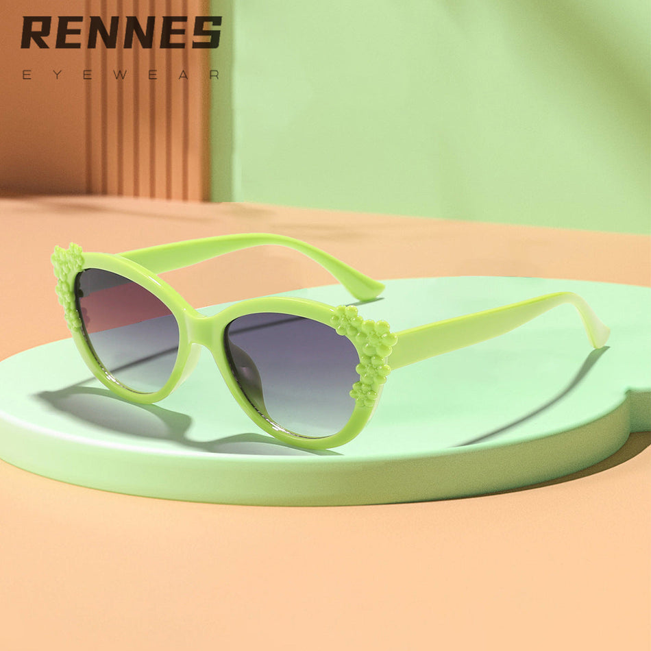 Kids' Cat Eye Sunglasses with Lace Detail and UV Protection