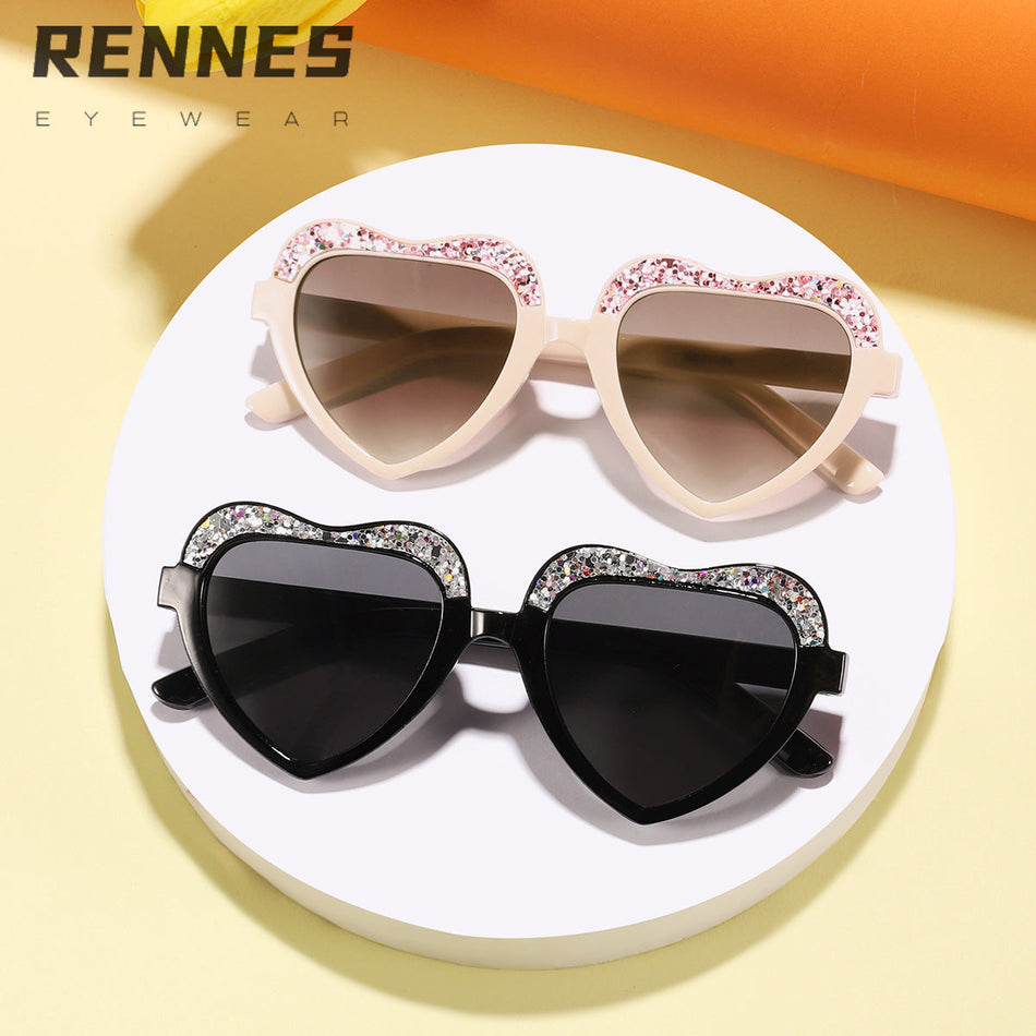 Kids' Sequin Heart Frame Sunglasses with UV Protection