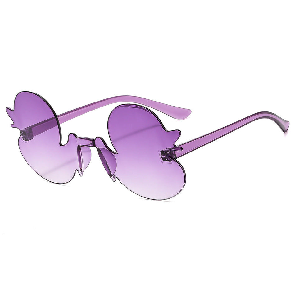 Kids' Cartoon Duck Rimless Sunglasses with UV Protection