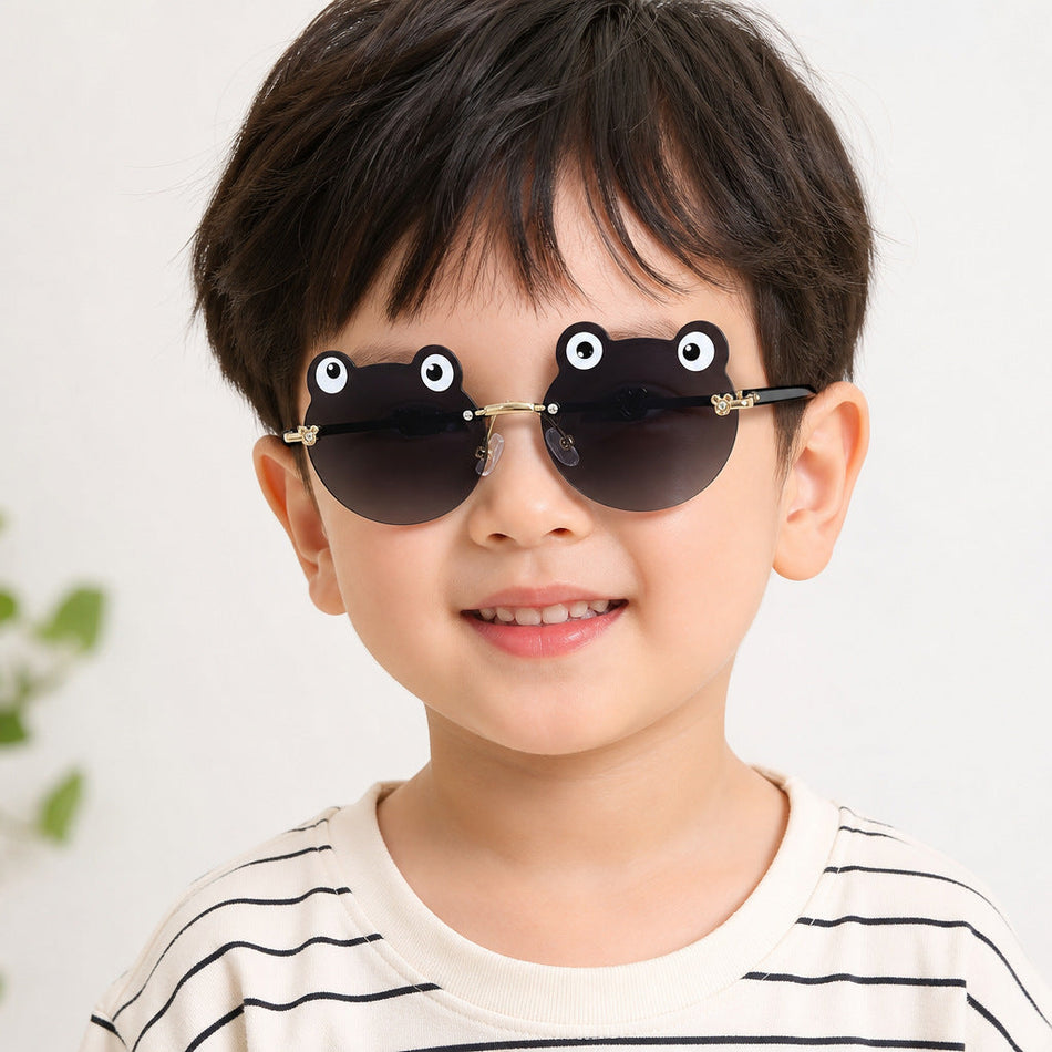 Kids' Frog Rimless Metal Sunglasses with UV Protection
