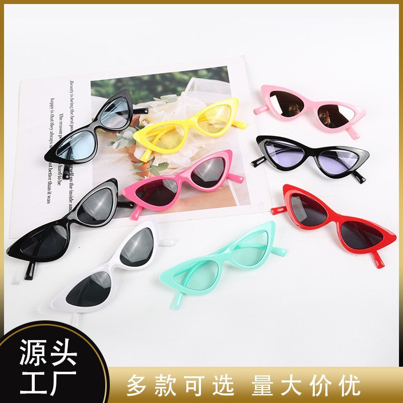 Kids' Triangle Cat Eye Sunglasses with Colorful UV Lenses