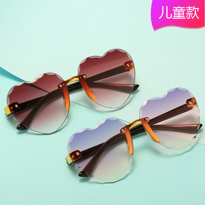 Kids' Heart Shaped Frameless Sunglasses with UV Protection