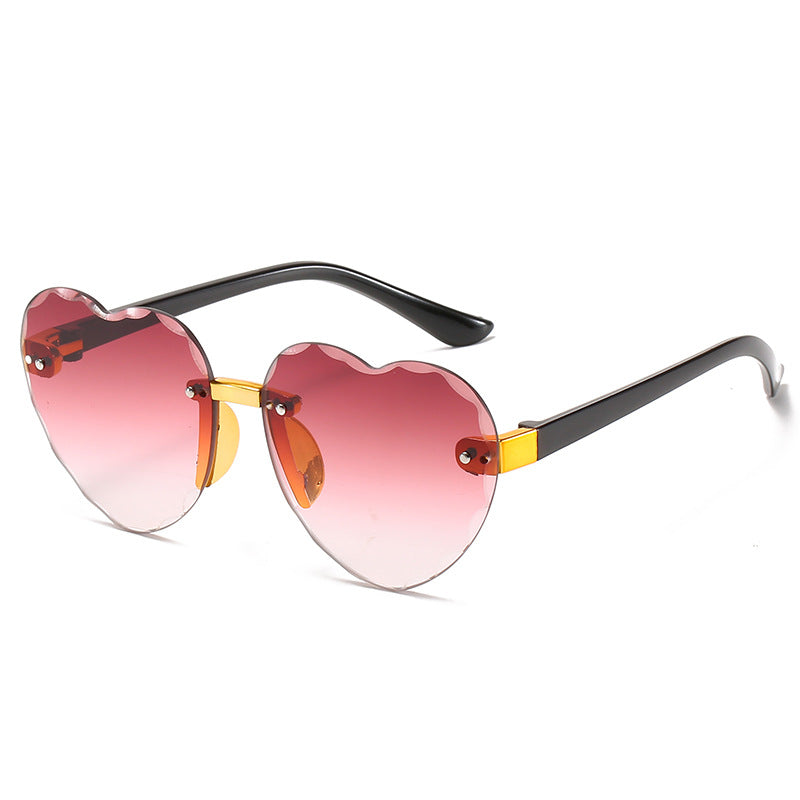 Kids' Heart Shaped Frameless Sunglasses with UV Protection